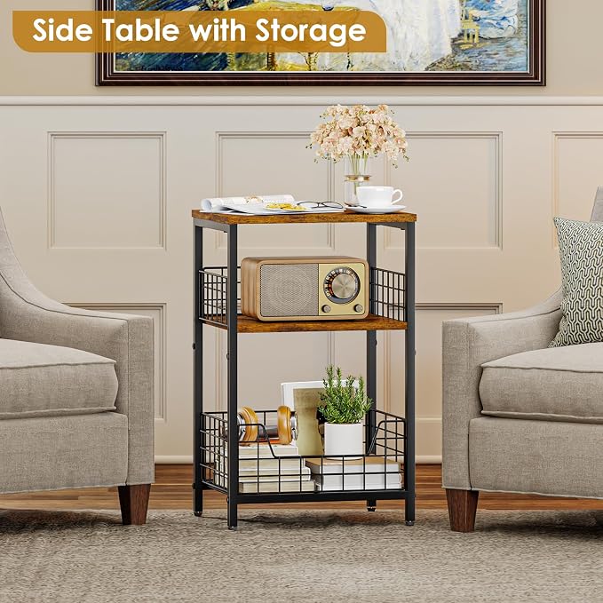 X-cosrack Side Table, Small End Table Record Player Stand - Image 2