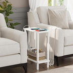 TUTOTAK Small End Table with Charging Station, Narrow Side Table with USB Ports - Image 2