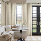 Pinch Pleated Extra Wide Beige Linen Curtain 84 Inches Long 70 Wide 1 Panel | - Image 7