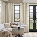 Pinch Pleated Extra Wide Beige Linen Curtain 92 Inches Long 70 Wide 1 Panel | by Twodrapes