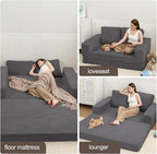COMAX Convertible Sofa Bed Queen, Folding Fold Out Couch Bed, Floor Futon Couch - Image 5