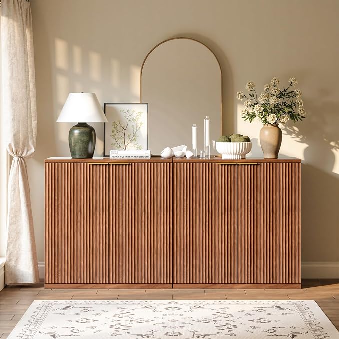 Evermagin 63" Walnut Buffet Cabinet - Image 3