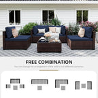 UPHA 5 Pieces Patio Furniture Sets, Wicker Outdoor Sectional Sofa Couch - Image 4