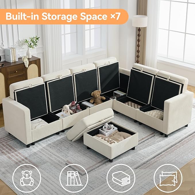 104'' V Shaped Modular Sofa, Sectional Couch - Image 3
