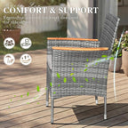 Devoko Outdoor Patio Dining Sets 9 Pieces Wicker Outdoor Dining Table and - Image 4