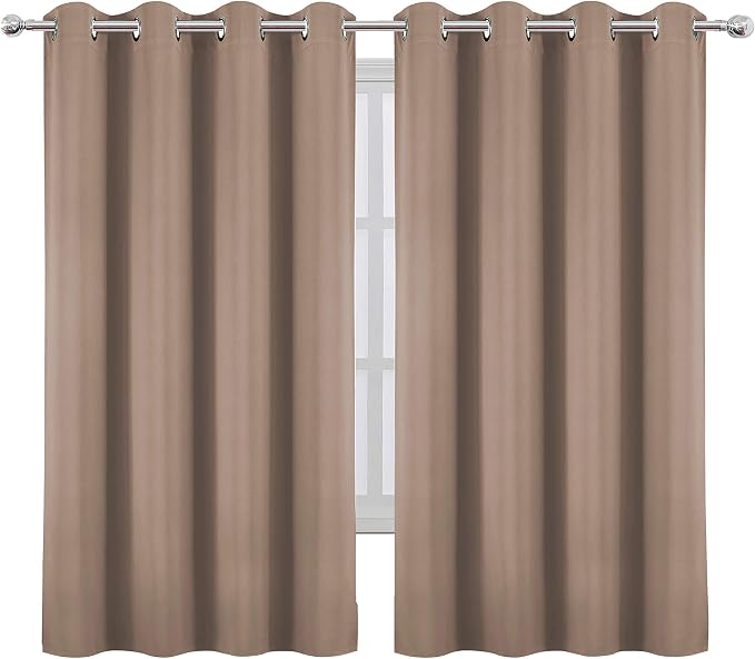 Cappuccino Blackout Curtains 52 x 63 Inch Length/Set of 2 Curtain - Image 2