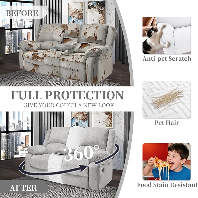 100% Waterproof Sectional Recliner Couch Covers - Image 5