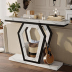 FUSUNBAO 47.3" Console Table, Openwork Bracket Sofa Table, Wood Narrow Entryway - Image 4