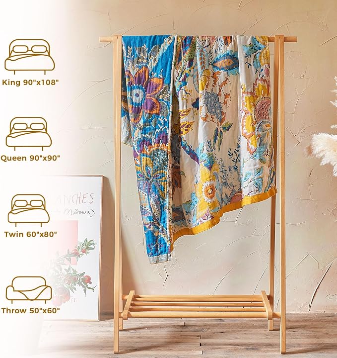LUTBM Boho Throw Blanket for Bed Cotton Blankets Twin Size for Bedroom Living - Image 6