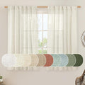Linen Semi Sheer Curtains 40 Inch by LAMIT