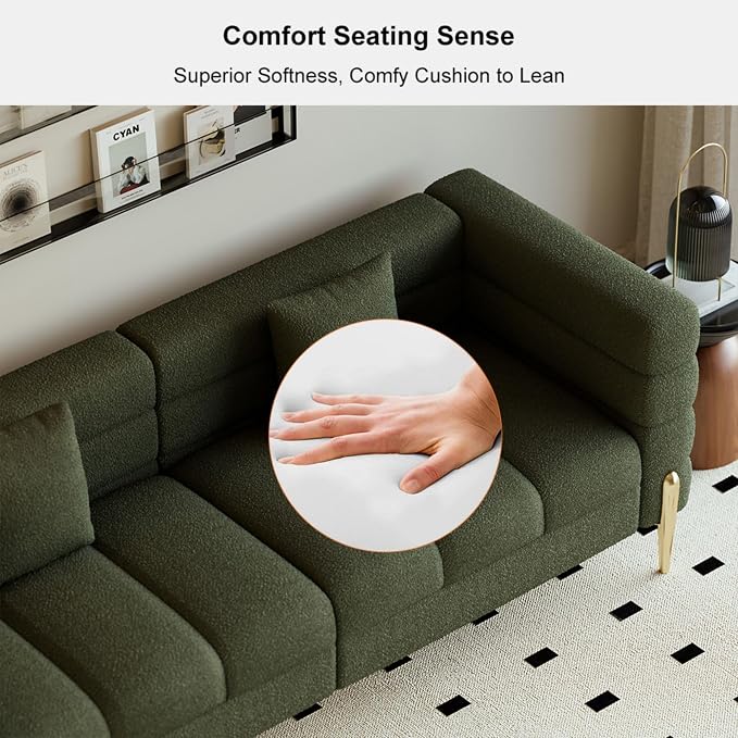 homary Boucle Sofa 79”, Modern 3 Seater Couch - Image 4