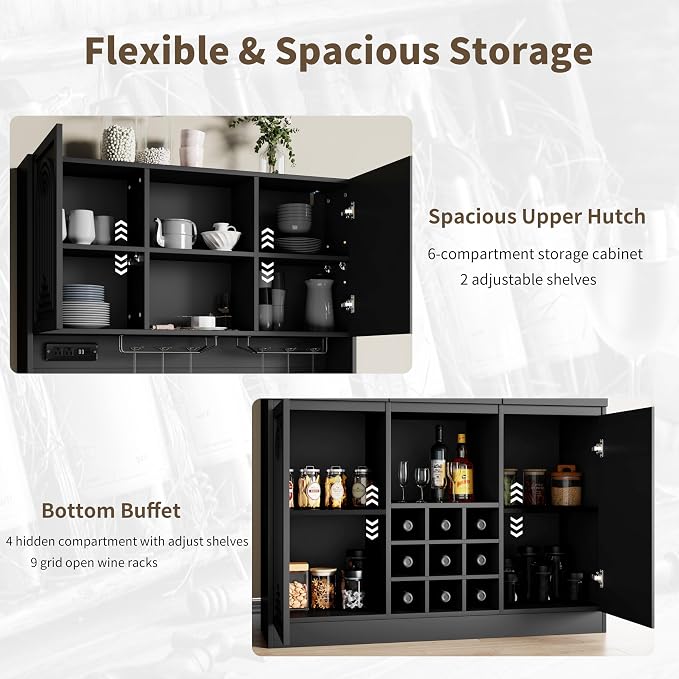 Gyfimoie 71-Inch Tall Wine Bar Cabinet - Image 4