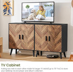 Iwell Storage Cabinet with 2 Shelves & Doors, Sideboard Buffet Cabinet with - Image 5