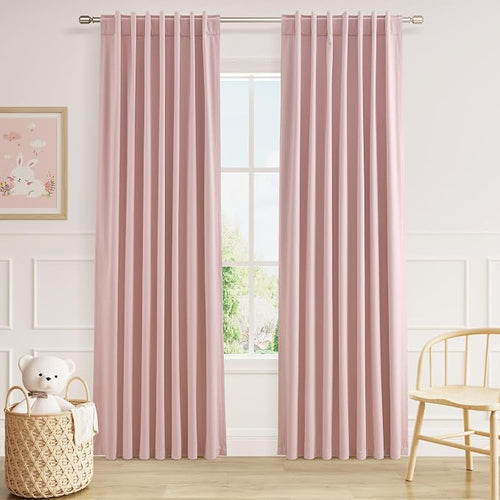 100% Blackout Curtains 80 Inch Length 2 Panels Set by Guken
