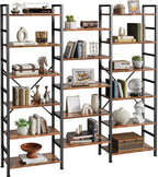 SUPERJARE Triple Bookshelf, Bookcase - Image 9