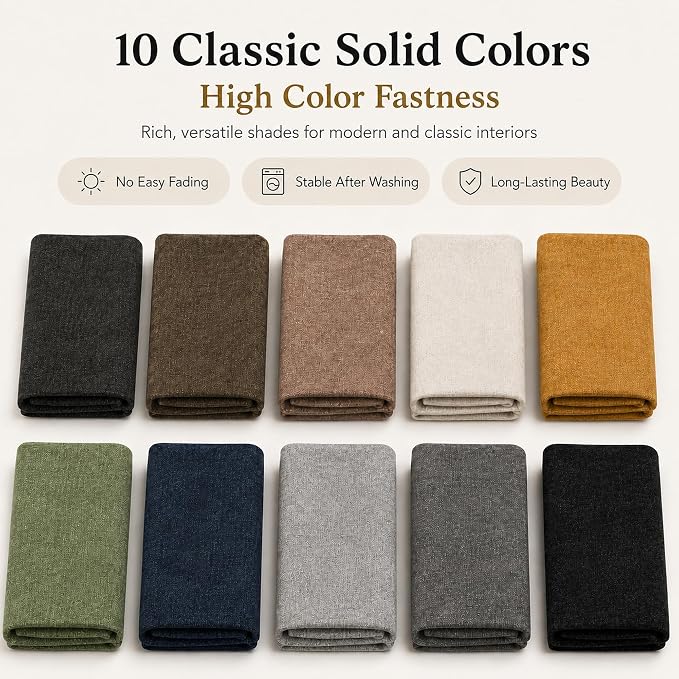 Mini Chenille Linen Blend Upholstery Fabric by the Yard, 57 Inch Wide Soft - Image 4