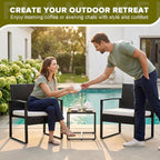 Flamaker 3 Pieces Patio Furniture Outdoor Wicker Modern Rattan Chair - Image 6