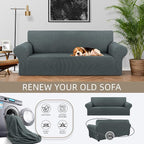 Stretch Couch Covers for Sofa, 3 Cushion Couch Slipcover, Elastic Bottom for - Image 3