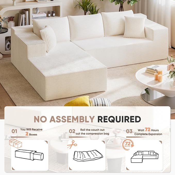 Homall 108" Modular Sectional Sofa, Boneless Couch - Image 7