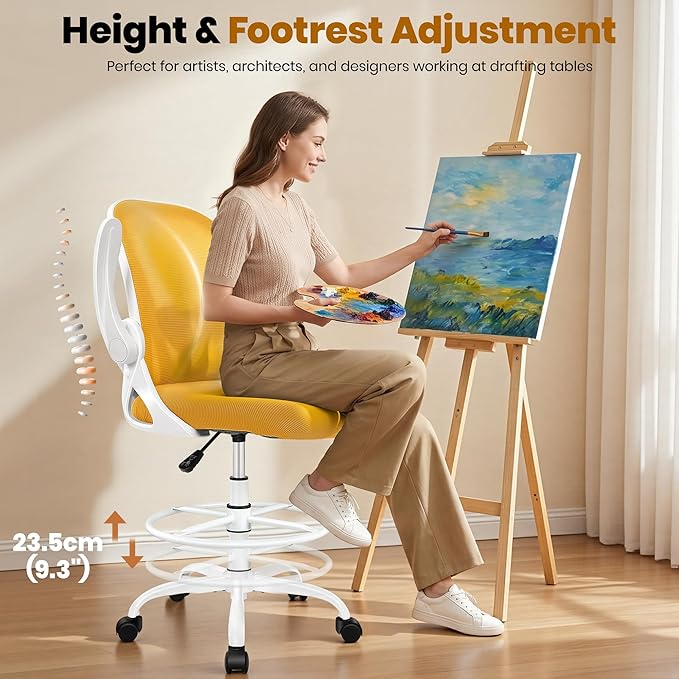 Primy Drafting Chair Tall Office Chair - Image 6