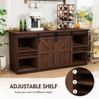 Shahoo Farmhouse Sideboard Buffet Cabinet, Coffee Bar Storage - Image 6