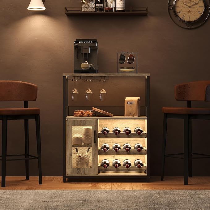 Takywep Wine Bar Cabinet, Coffee Bar Cabinet - Image 2