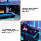 chartustriable 71IN LED TV Stands w/40 inch Fireplace Power Outlet - Image 8