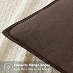MIULEE Decorative Linen Pillow Covers 20x20 Inch Reddish Brown | Boho - Image 2