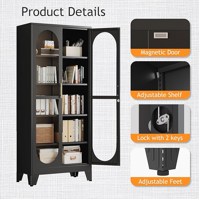 PAOFIN 71" H Locking Display Cabinet - Image 5