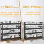 HCHQHS Bookshelf, Adjustable Industrial Bookcase, Vertical Tall Book Shelf - Image 6