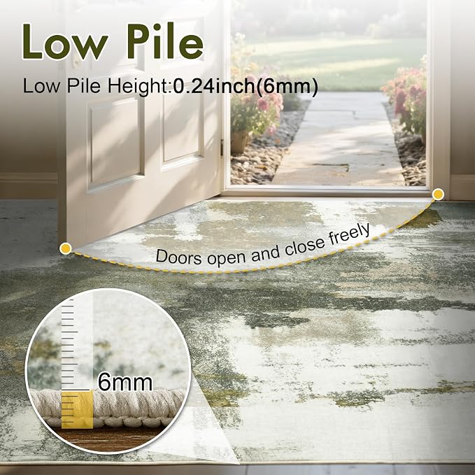5x7 Ft Area Rugs for Living Room, Soft Non-Slip Washable Rugs Modern Abstract - Image 6