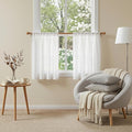 MYSKY HOME Semi Sheer White Curtains 36 Inches Long by MYSKYHOME