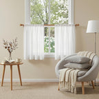 MYSKY HOME 30 Inches Long White Tiers Curtains - Image 3