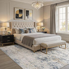 DMOYEST Area Rug Living Room Rugs 8x10 Washable Abstract Beige Blue Carpet | - Image 3