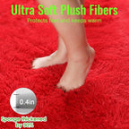 Soft Modern Red Area Rug, 4x6 Feet, Shaggy Indoor Rug - Image 6