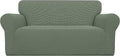 Easy-Going Stretch Loveseat Couch Covers Washable Greyish Green | 1-Piece by Easy-Going