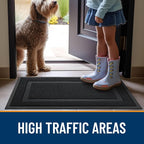 OLANLY Front Door Mat Outside 33x21, All-Season Heavy-Duty Rubber Doormat | Jet - Image 6
