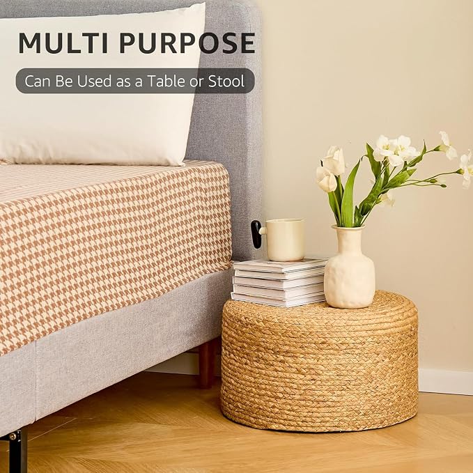 Handwoven Seagrass Ottoman Stool — Natural Round Footstool, Eco‑Friendly Accent - Image 6