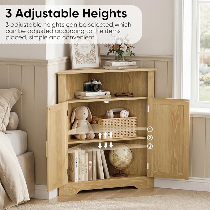 Smuxee Bathroom Corner Cabinet, Floor Corner Storage Cabinet - Image 4