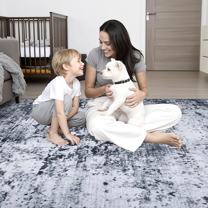 3x14 Washable Runner Rug：Modern Abstract Kitchen Carpet Black | - Image 10