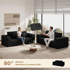 Luxanimarion 80'' Modern Cloud Loveseat Sofa, No Assembly Required Deep Seat - Image 3