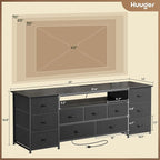 Huuger 63 Inch TV Stand for 65, 70 Inch TV, 11 Drawer Long Dresser - Image 3