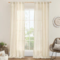 Beige Linen Curtains for Living Room 84 inch Length, 34 x 84 Inch | Light by LAMIT