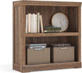 LINSY HOME 2-Tier Bookcase and Bookshelf, Small Wood Display Storage Shelves by LINSYHOME