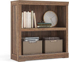LINSY HOME 2-Tier Bookcase and Bookshelf, Small Wood Display Storage Shelves by LINSYHOME