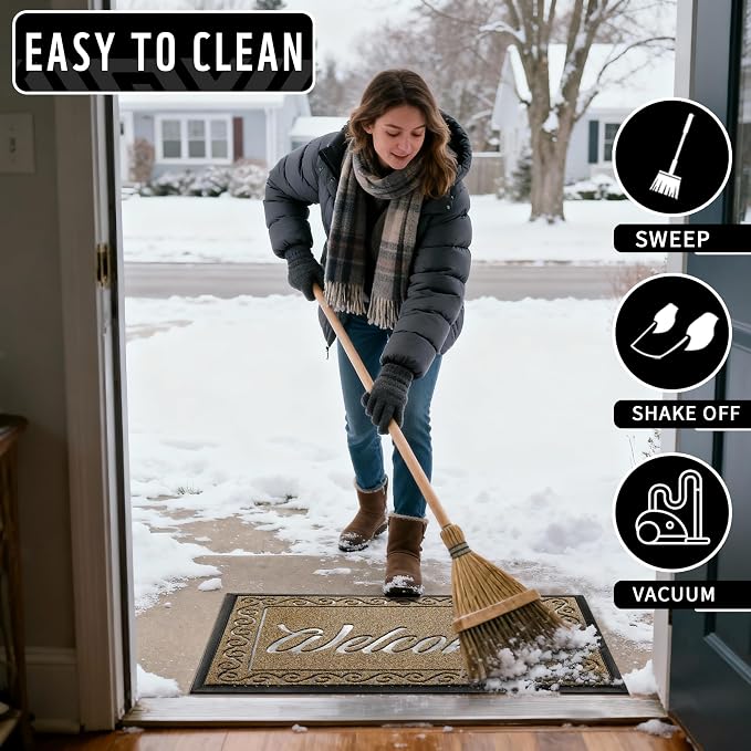 Yimobra Welcome Mat Outdoor Indoor, Waterproof Heavy Duty Front Door Mat - Image 4