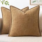 MIULEE Decorative Couch Throw Pillow Covers 18x18 Inch Apricot Brown 2 Pack | by MIULEE