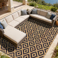 SAND MINE Reversible Mats, Plastic Straw Rug, Modern Area Rug, Large Floor Mat by SANDMIND
