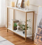 loglus Console Table for Entryway, Faux Marble MDF Indoors Sofa Table - Image 8