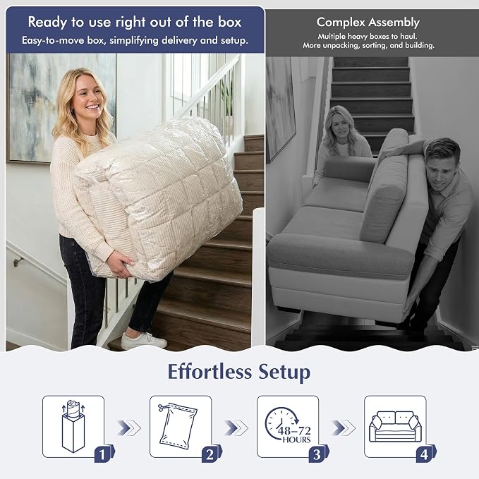 Homkdom Boneless Loveseat, Convertible Folding Sofa Bed, Pull Out Sleeper Sofa - Image 8
